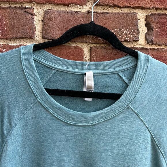 Athleta Mindset Sweatshirt heathered turquoise blue women's XL NEW - Picture 4 of 7